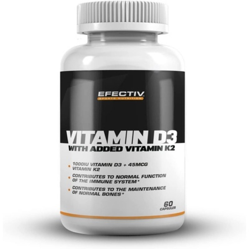 Efectiv Nutrition Vitamin D3 with Vitamin K2 60 Capsules