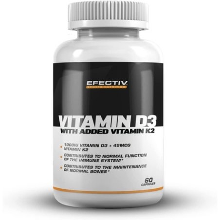Efectiv Nutrition Vitamin D3 with Vitamin K2 60 Capsules