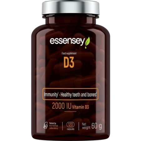 Essensey Vitamin D3 Dietary Supplement 2000 IU Immune System Support Bone Health