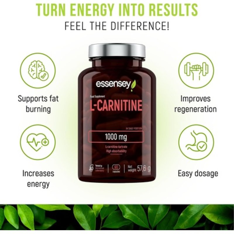 Essensey L-Carnitine 1000mg High Absorption Formula 90 Capsules