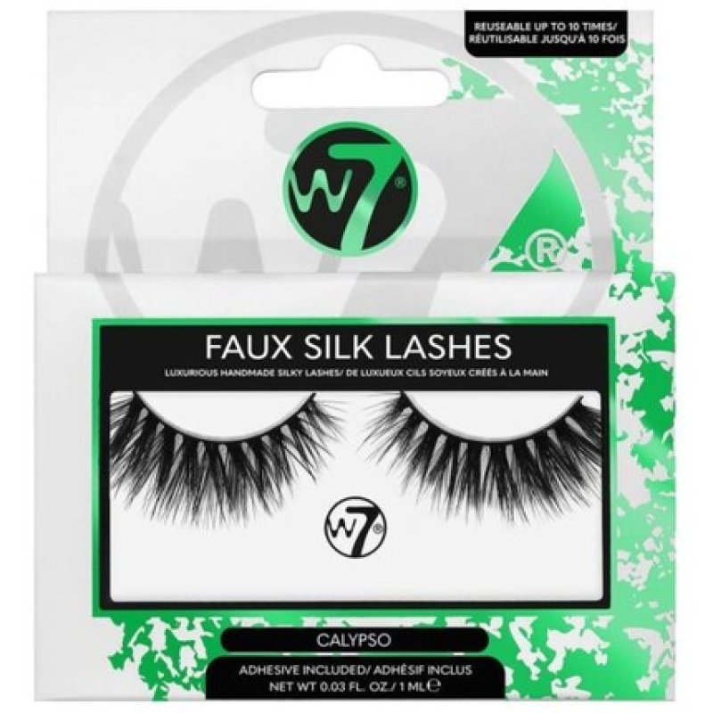 W7 Faux Silk False Lashes Calypso Reusable Black False Eyelashes 1 Pair