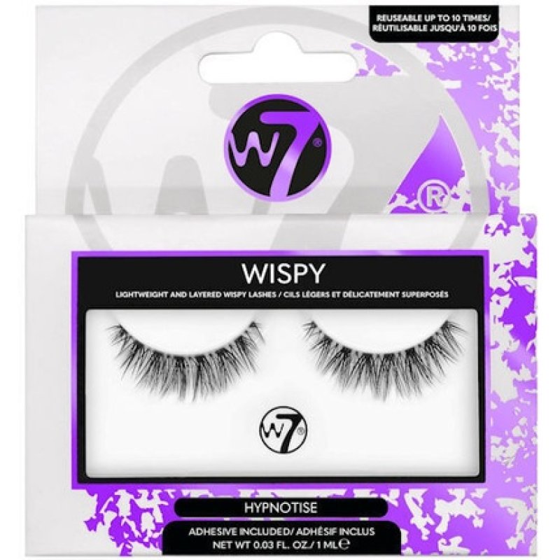 W7 Wispy Lashes Hypnotise False Fake Eyelashes Long Full Glue Included Black