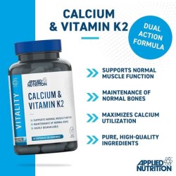 Applied Nutrition Calcium & Vitamin K2 Dual Action Formula for Bone Health