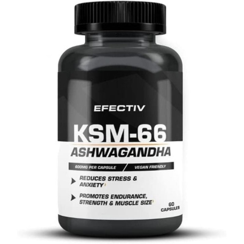 EFECTIV Nutrition KSM-66 Ashwagandha 600mg Herbal Supplement 60 Capsules