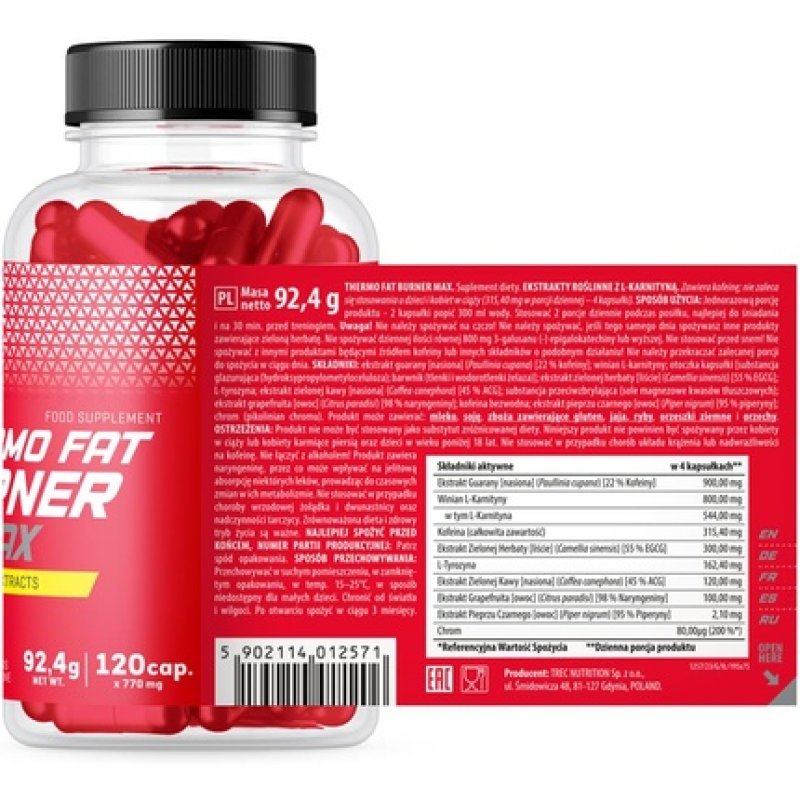 Trec Nutrition Thermo Fat Burner Max 120 Tablets - Boost Metabolism Naturally