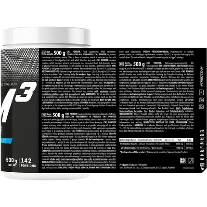 Trec Nutrition Cm3 Tri-Creatine Malate Powder 500g - Orange