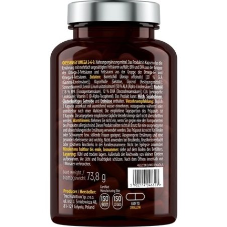 Essensey Omega 3 6 9 Complex High Strength Vegan Capsules 90 Count