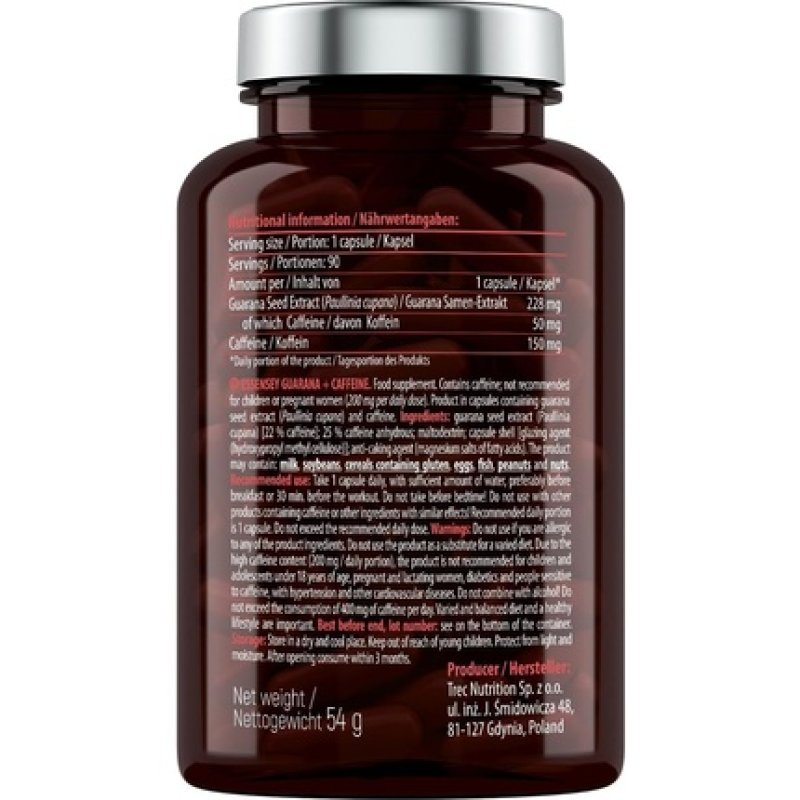 Essensey Guarana Caffeine Natural Energy Boost & Focus 90 Capsules