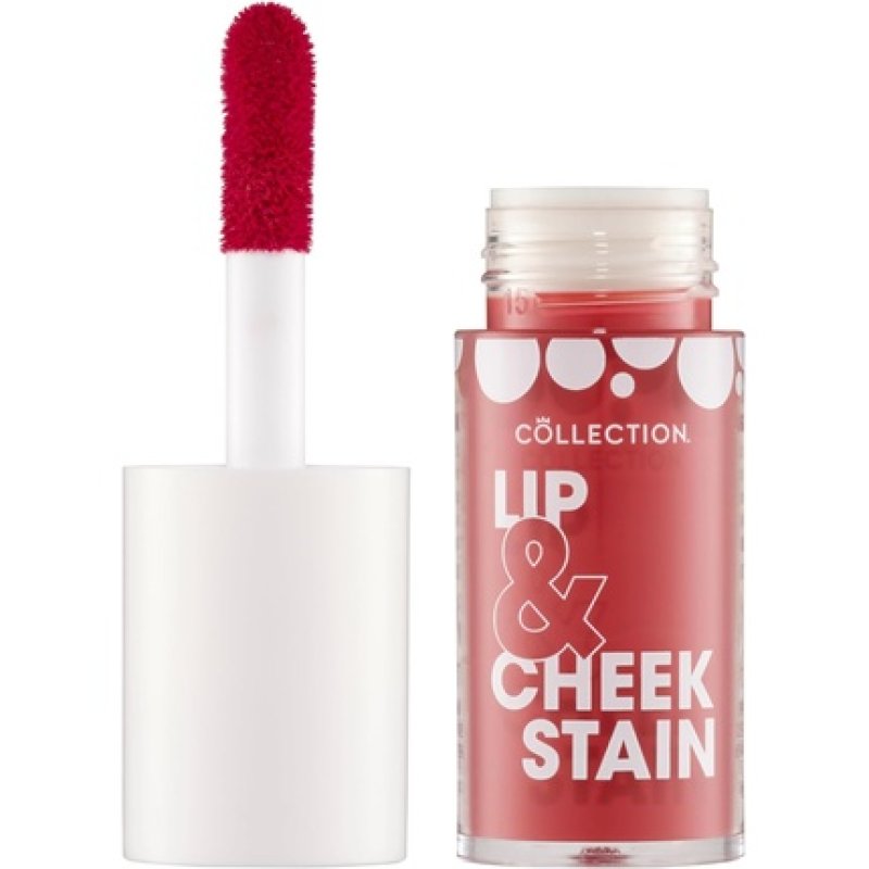 Collection Cosmetics 2 in 1 Lip & Cheek Stain Long Lasting and Hydrating For All Skin Types Poppy Pink 5ml