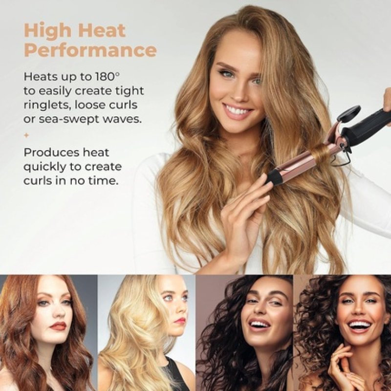 Carmen Noir Curling Tong with Ceramic Barrel 25mm Black and Copper