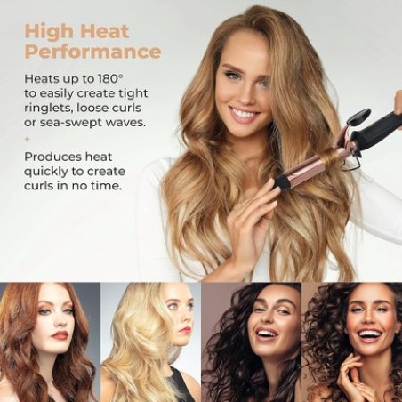 Carmen Noir Curling Tong with Ceramic Barrel 25mm Black and Copper