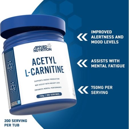 Applied Nutrition L-Carnitine Powder Carnitine Supplement Metabolism Support