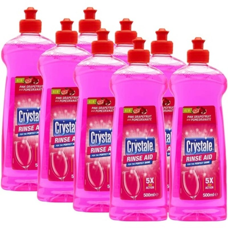 Crystale Dishwasher Rinse Aid - Pink Grapefruit And Pomegranate - 8 Pack Of