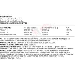 Trec Nutrition Vitamin C Lysine Powder 300g - L-Ascorbic Acid and Amino Acid