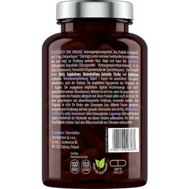Essensey Organic Zinc Immune System Support for Healthy Skin, Hair, and Nails