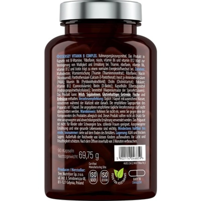 Essensey Vitamin B Complex with 11 Active Ingredients including Biotin and Folic Acid