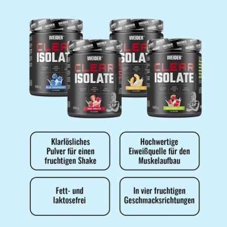 Weider Clear Whey Isolate Fruity Protein Isolate with High Protein Content