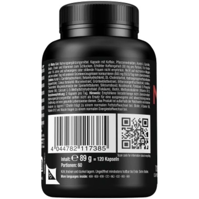 Weider Meta Cut Caps with Vitamin B6, B12, Niacin, and Choline