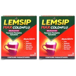 Lemsip Max Cold & Flu Blackcurrant Sachets 5 Pack