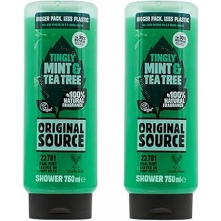 Original Source Xxl Shower Gel Mint & Tea Tree, 2 X 750 Ml
