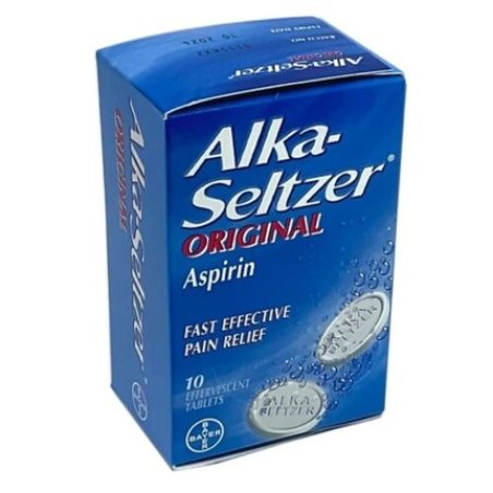 Alka-Seltzer Original 10 Effervescent Tablets Pain Relief Migraine Cold & Flu