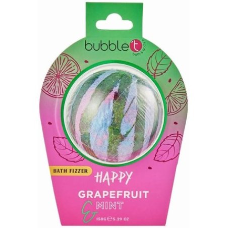 Bubble T Cosmetics Happy Bath Bomb Fizzer Grapefruit & Mint Scent 150g