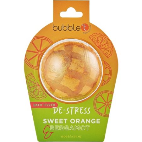 Bubble T Cosmetics De-Stress Bath Bomb Fizzer Sweet Orange & Bergamot 150g