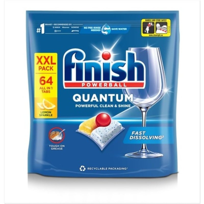 Finish Quantum All In One Lemon Dishwasher Tablets