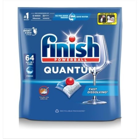 Finish Quantum All In One Dishwasher Tablets 64 Count