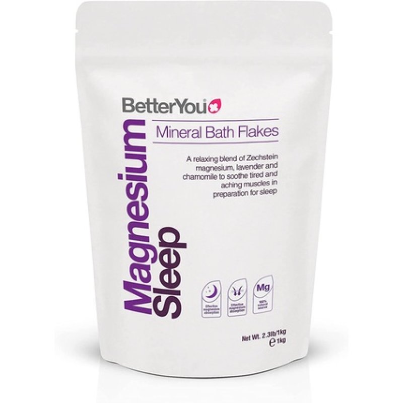 BetterYou Magnesium Sleep Mineral Bath Flakes with Lavender and Chamomile 1kg
