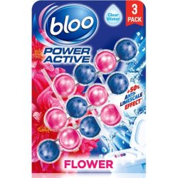 Bloo Power Active Toilet Rim Block Fresh Flowers, With Anti-Limescale, Cleaning