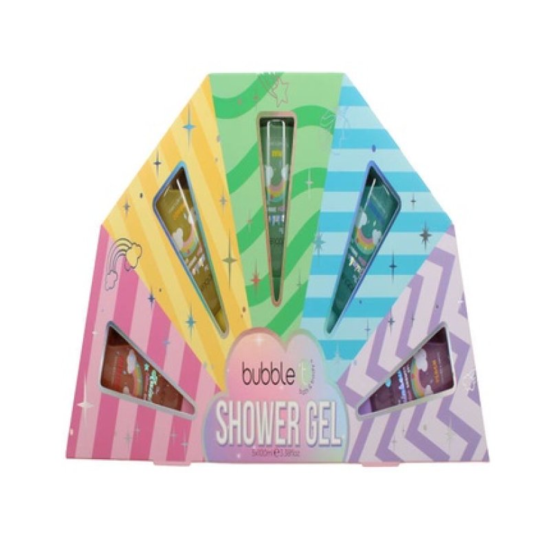 Bubble T Rainbow Shower Gel Set - 5 Pieces, 100 Milliliters Each