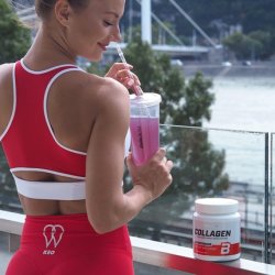 BioTechUSA Collagen Drink Powder with Collagen, Hyaluronic Acid, Vitamin C and Vitamin E 300g Black Raspberry