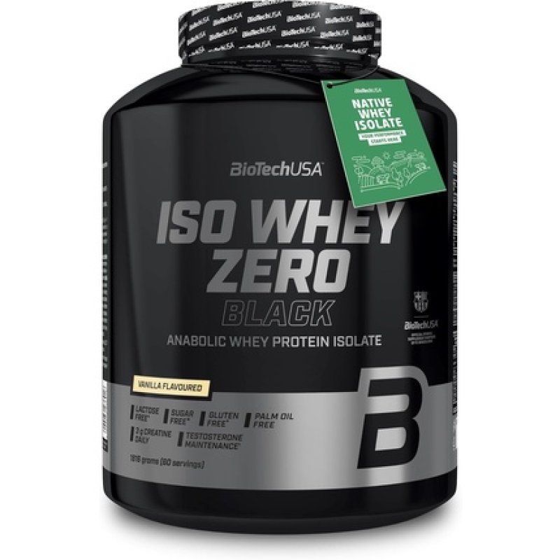 Biotechusa Iso Whey Zero Black with Creatine, Zinc, Vitamin B3 & Amino Acids