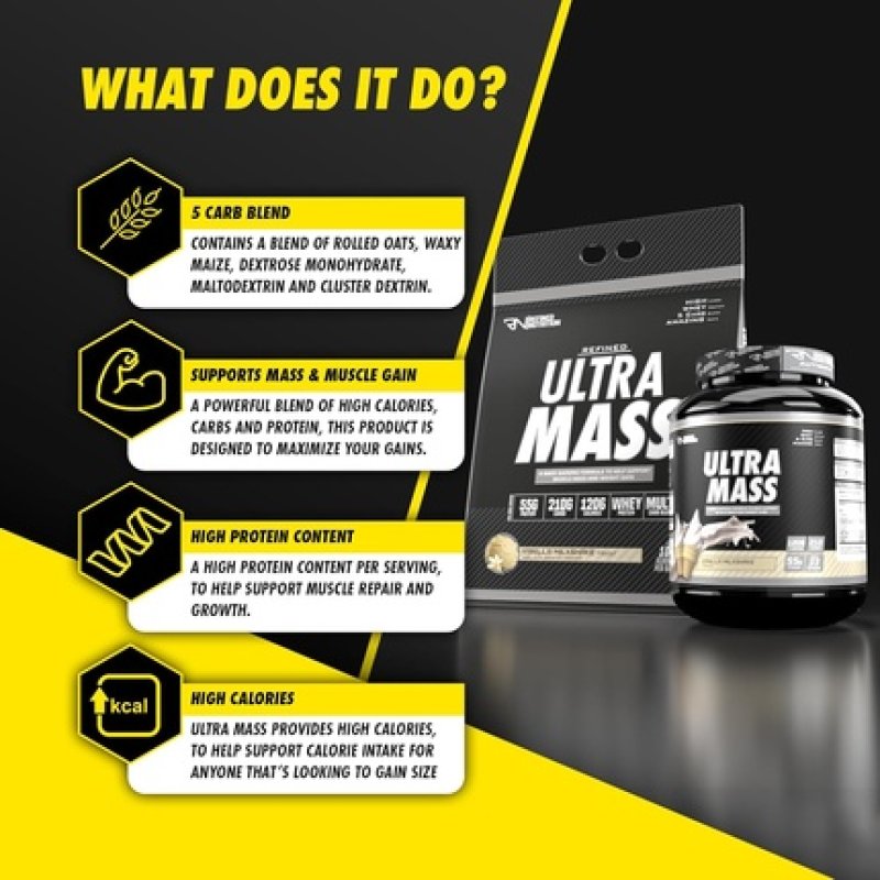 Refined Nutrition Ultra Mass Whey Protein Mass Weight Gainer with 210g Carbs