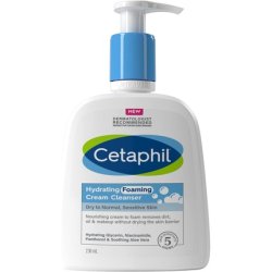 Cetaphil Hydrating Foaming Cream Cleanser 236ml Face Wash with Niacinamide for Normal Dry or Sensitive Skin