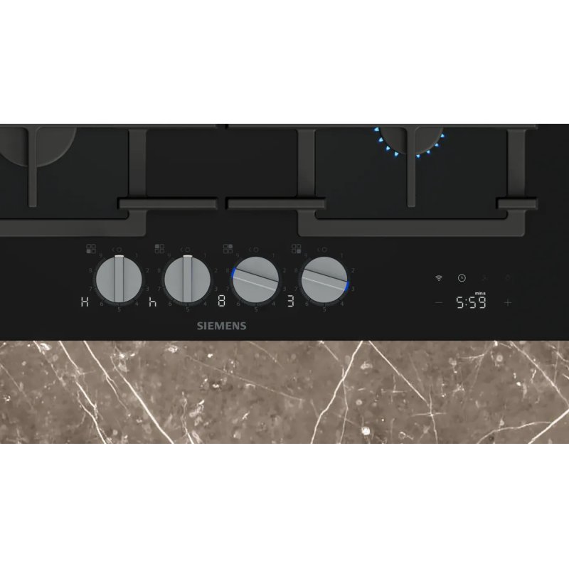 Siemens iQ700 ER6A6PH40 hob Black Built-in 59 cm Gas 4 zone(s)