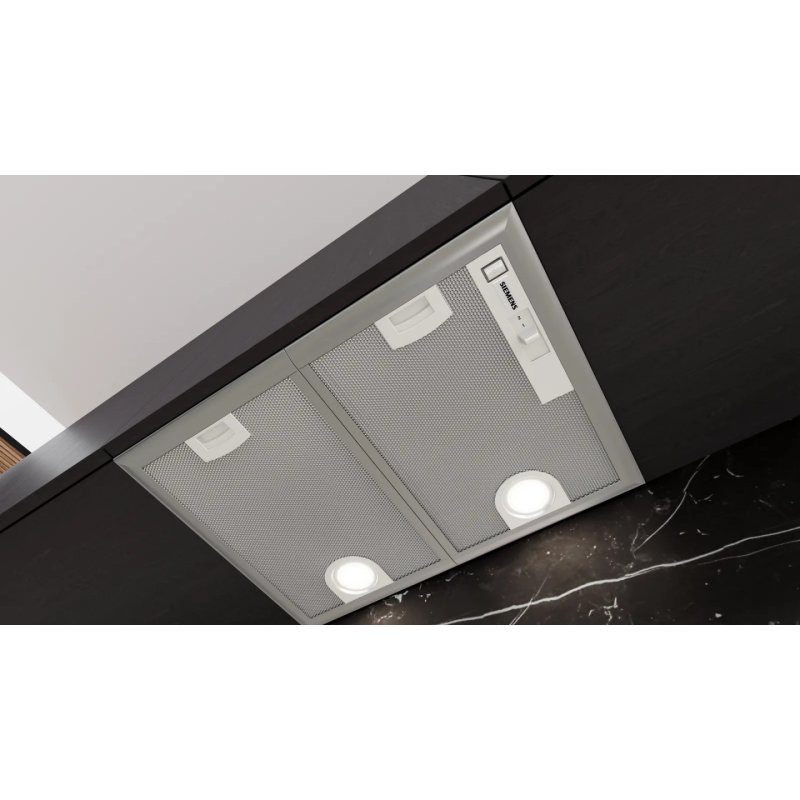 Siemens iQ300 LB55566 hotte Intégré Métallique, Argent D 604 m³/h