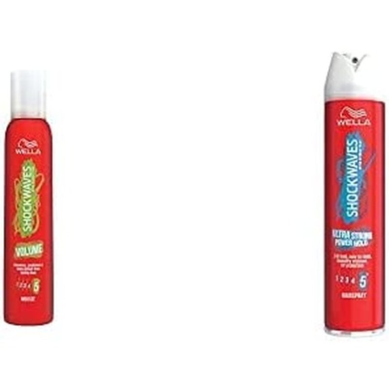 Wella Shockwaves Duo Volume Mousse and Ultra Strong Power Hold Hairspray