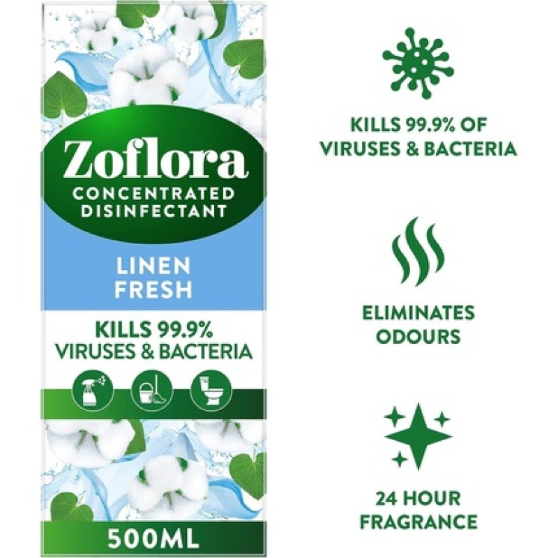 Zoflora Linen Fresh 500ml Concentrated 3-in-1 Multipurpose Disinfectant 500ml