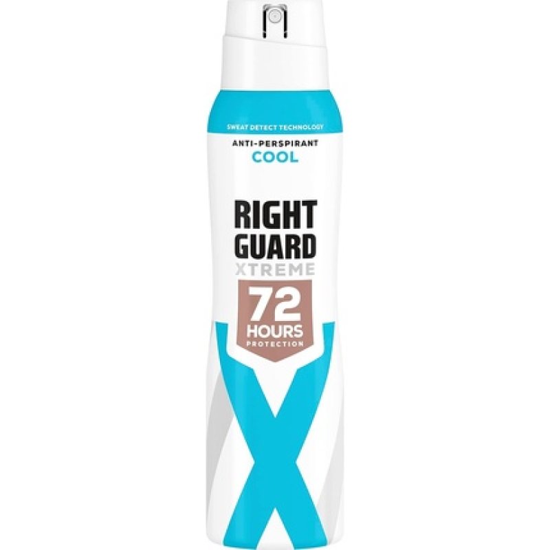 Right Guard Women's Deodorant Xtreme Cool 72 Hour High Performance Anti-Perspirant Aerosol Spray No White Residue