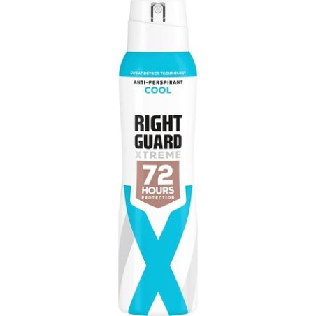 Right Guard Women's Deodorant Xtreme Cool 72 Hour High Performance Anti-Perspirant Aerosol Spray No White Residue