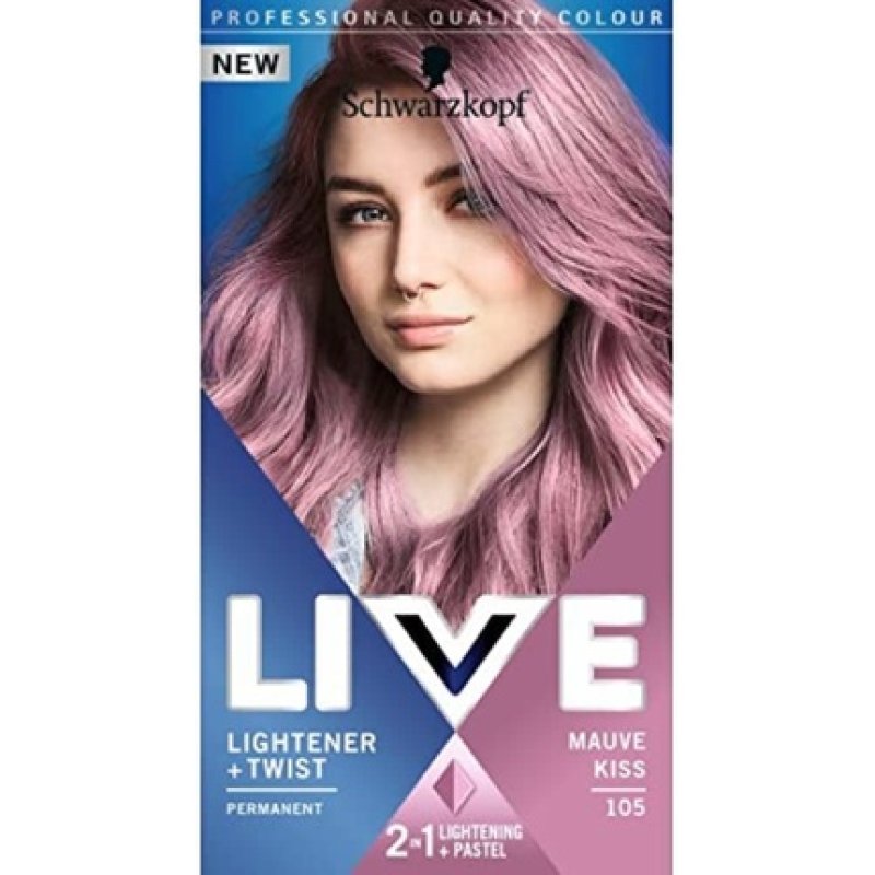 Schwarzkopf LIVE Lightener Twist Permanent Pink Hair Dye Mauve Kiss 105