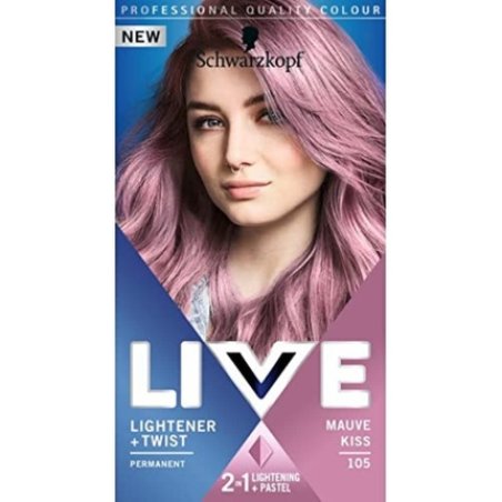 Schwarzkopf LIVE Lightener Twist Permanent Pink Hair Dye Mauve Kiss 105