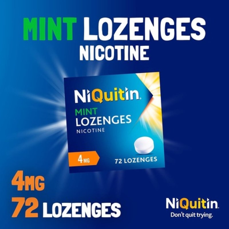 Niquitin Mint 4mg Lozenges Effective Smoking Craving Relief 72 Lozenges