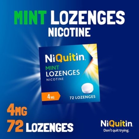 Niquitin Mint 4mg Lozenges Effective Smoking Craving Relief 72 Lozenges
