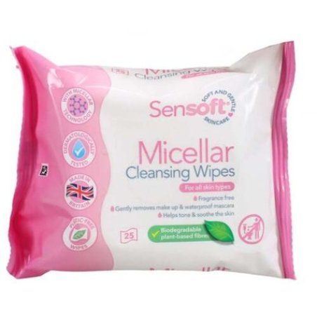 Sensoft Micellar Cleansing Skincare Wipes - Pack of 25