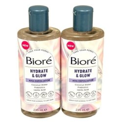 Biore Hydrate & Glow AHA Exfoliating Toner with Coconut Water and Lactic Acid 235ml