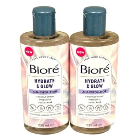 Biore Hydrate & Glow AHA Exfoliating Toner with Coconut Water and Lactic Acid 235ml