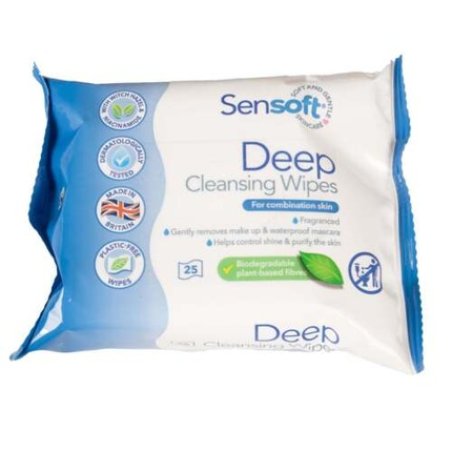 Sensoft Deep Cleansing Skincare Wipes 25 Pack